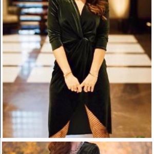 Green velvet Zara dress